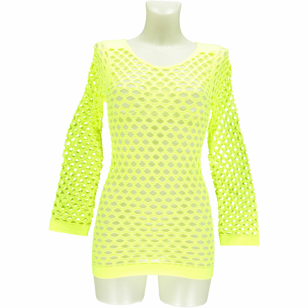 Netshirt fluor geel