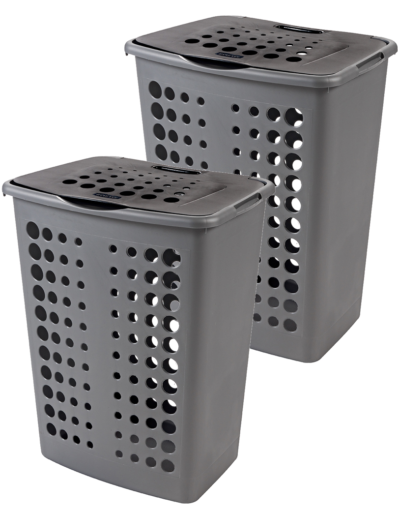 Curver victor wasbox 60 liter zilver/antraciet 2 stuks