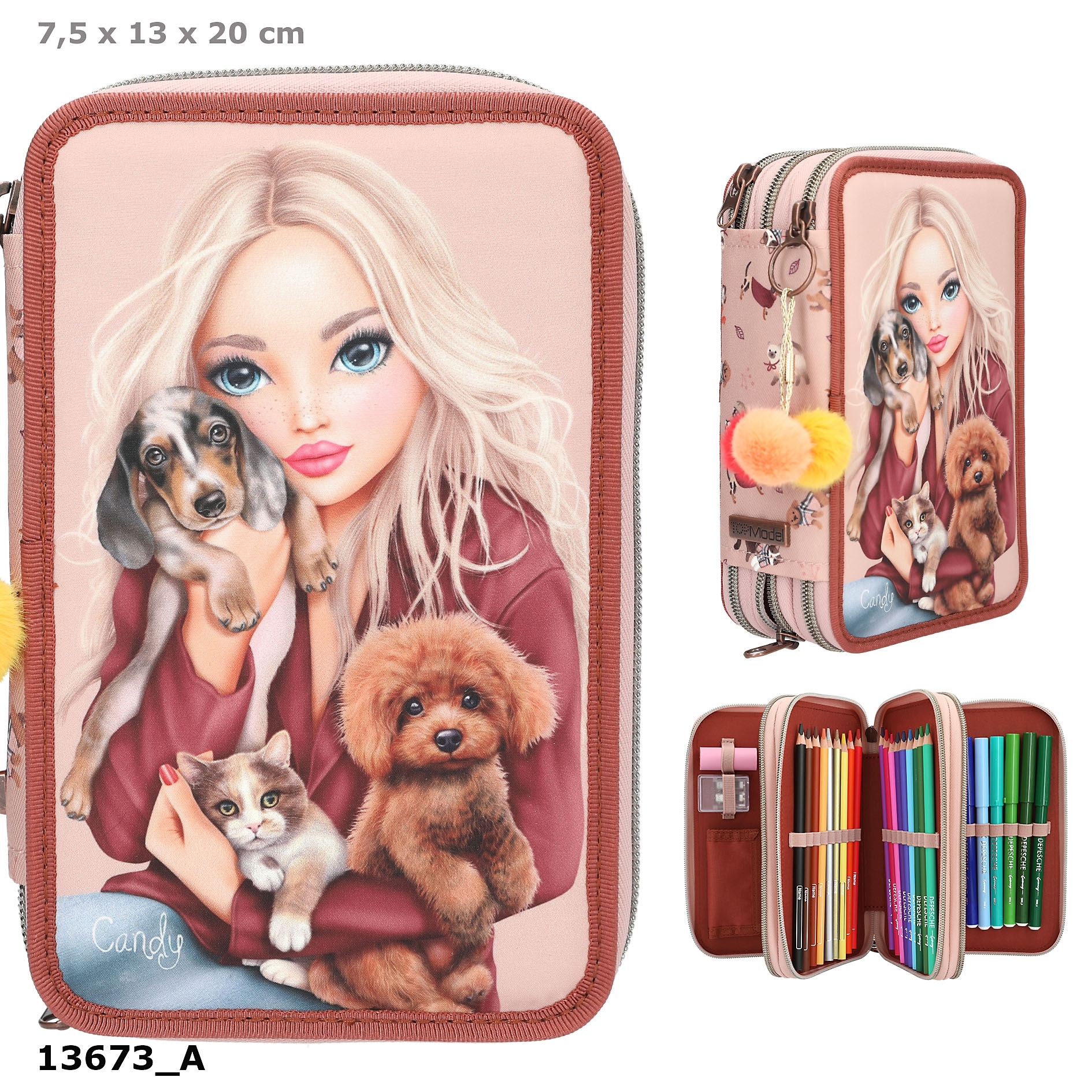 TOPModel 3-vaks etui FUR EVER FRIENDS