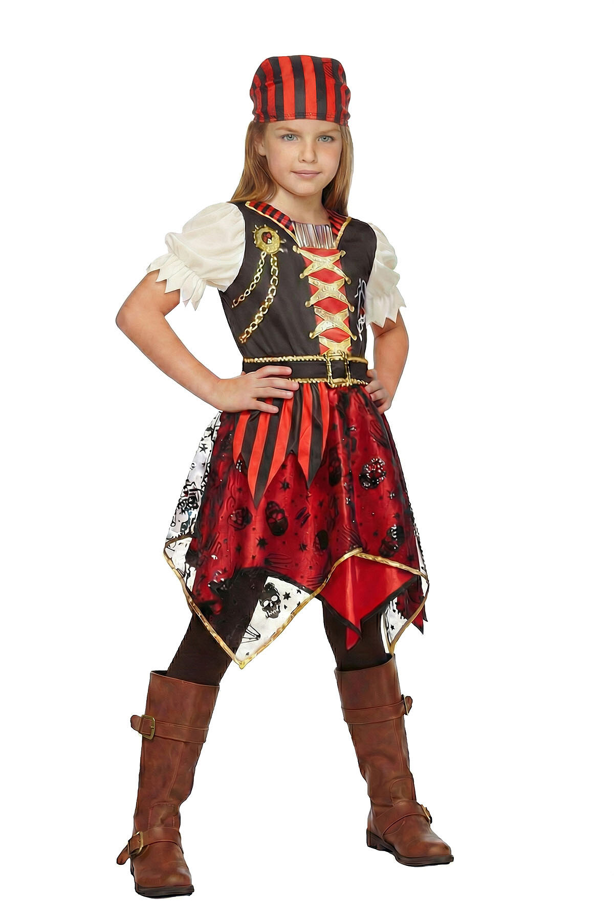 Piratenjurkje rood/zwart met bandana