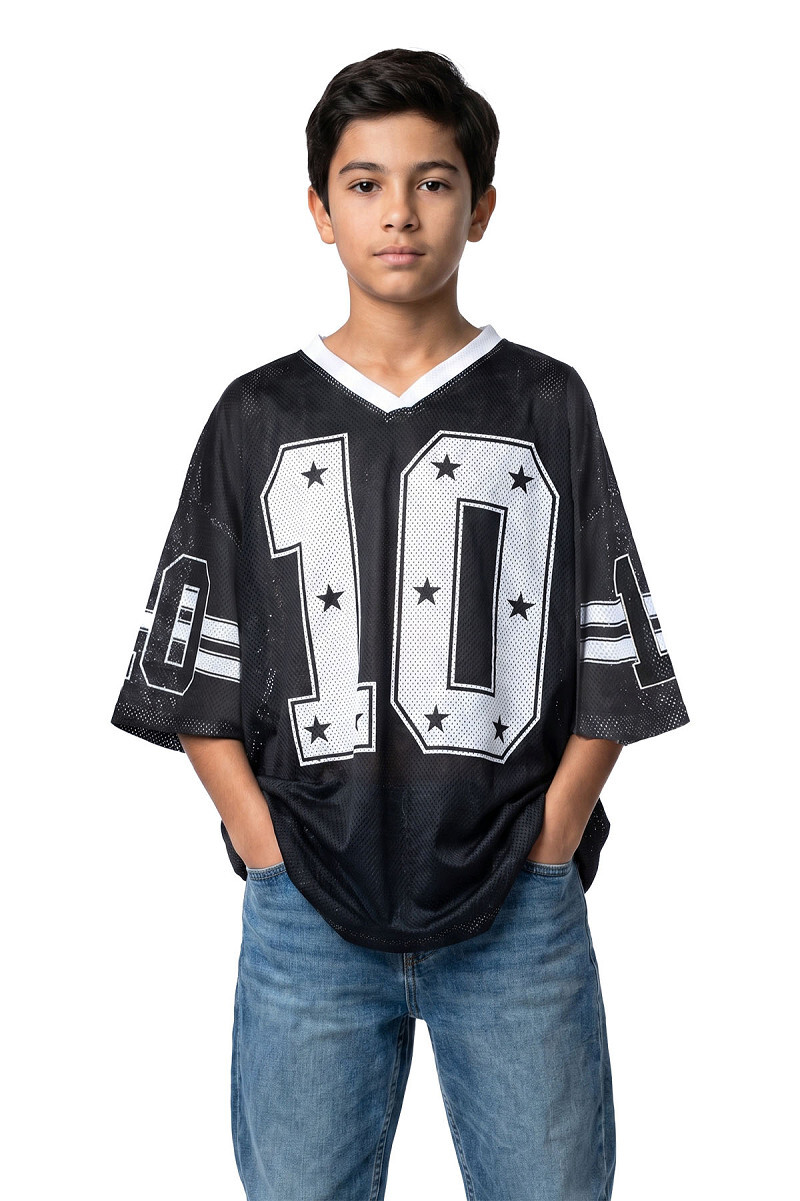 Ijshockeyshirt oversized zwart