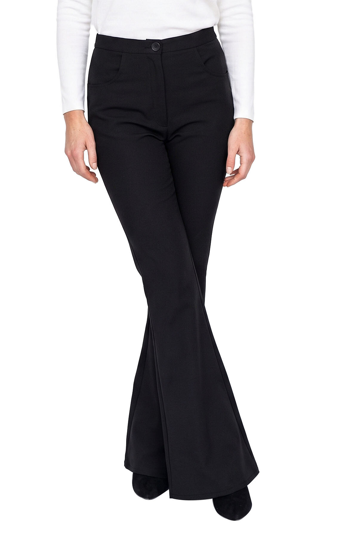 Flared broek zwart dames