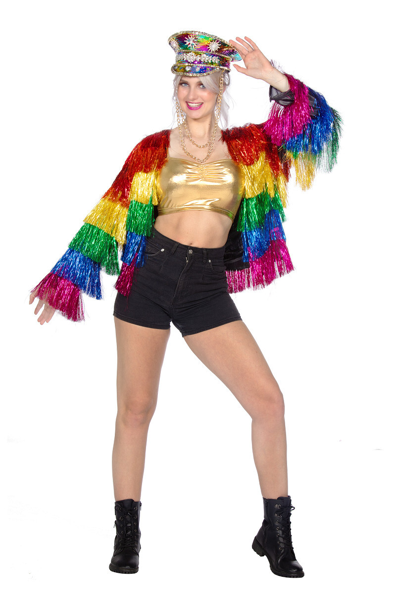 Festival tinsel jasje regenboog