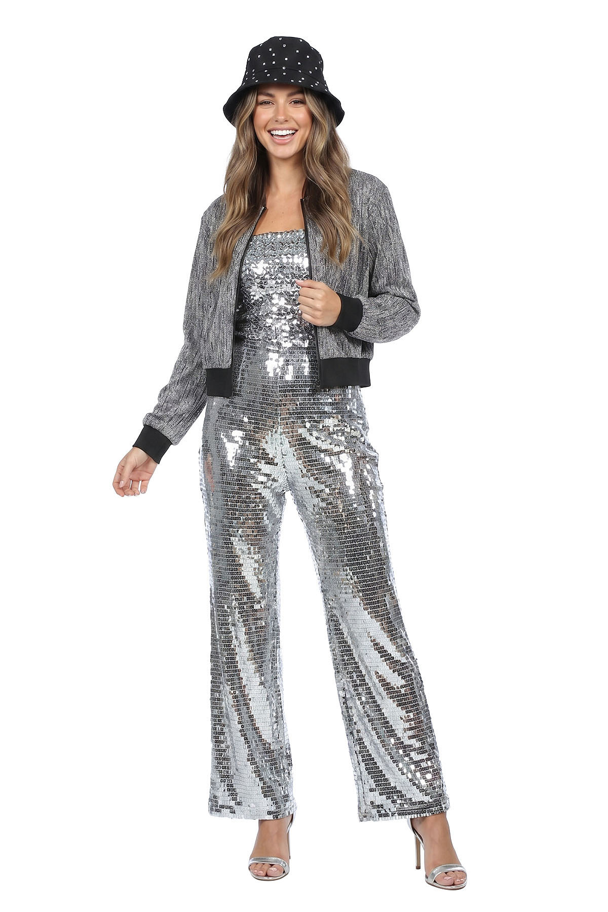 Party glitter jasje zilver