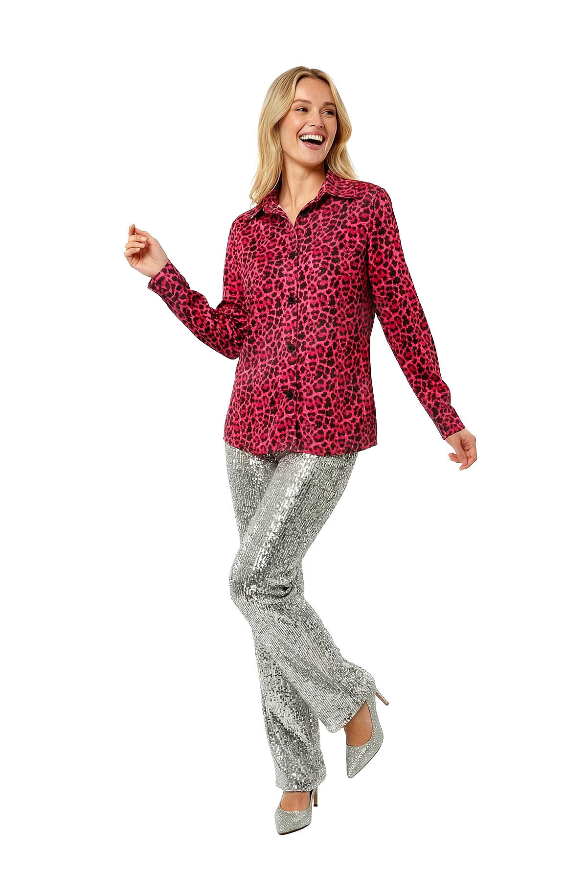 Party blouse panter roze