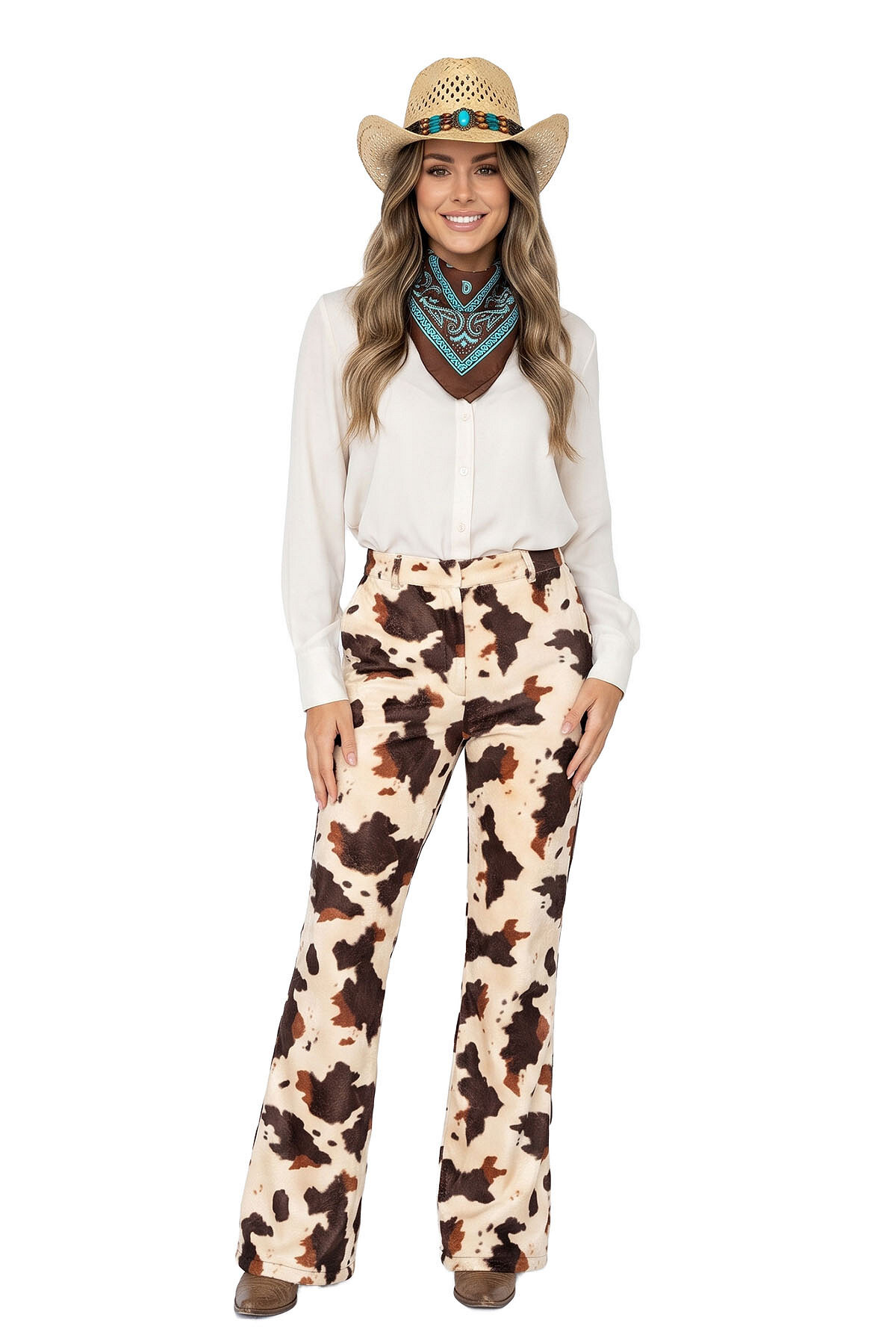 Western broek koeienprint