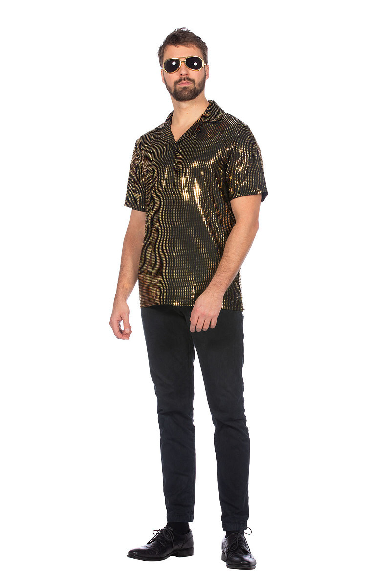 Poloshirt metallic disco goud