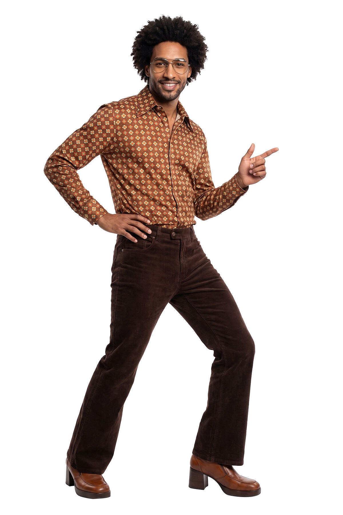 Retro blouse bruin