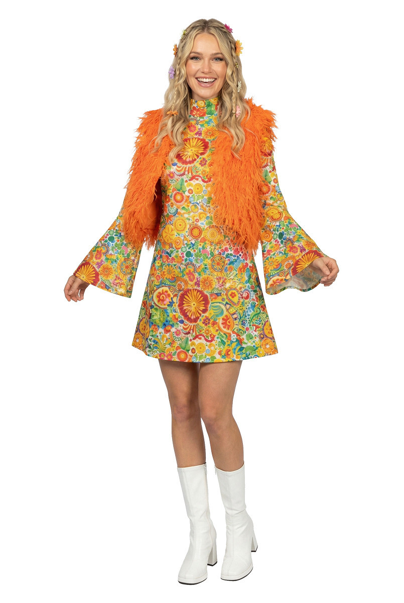 Mouwloos vest bont neon oranje