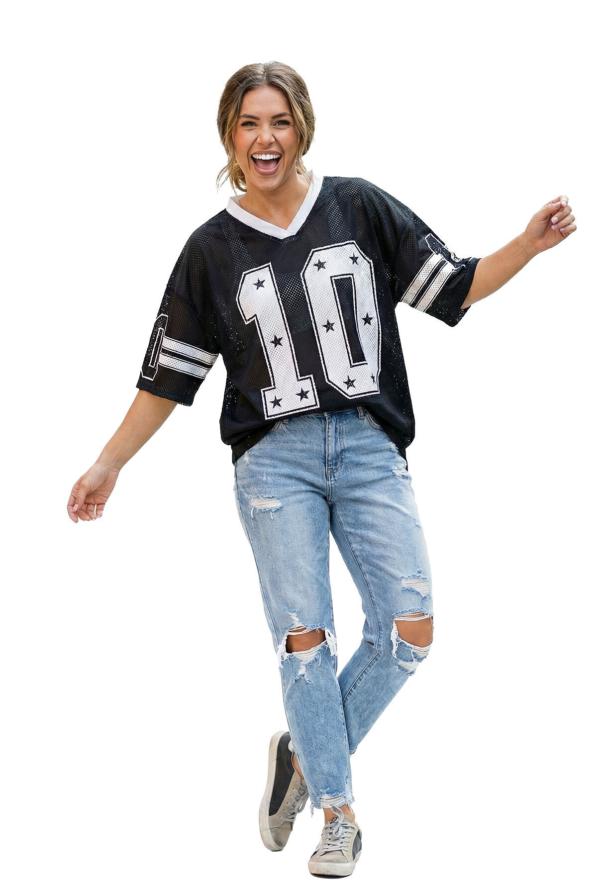 Ijshockey shirt oversized zwart