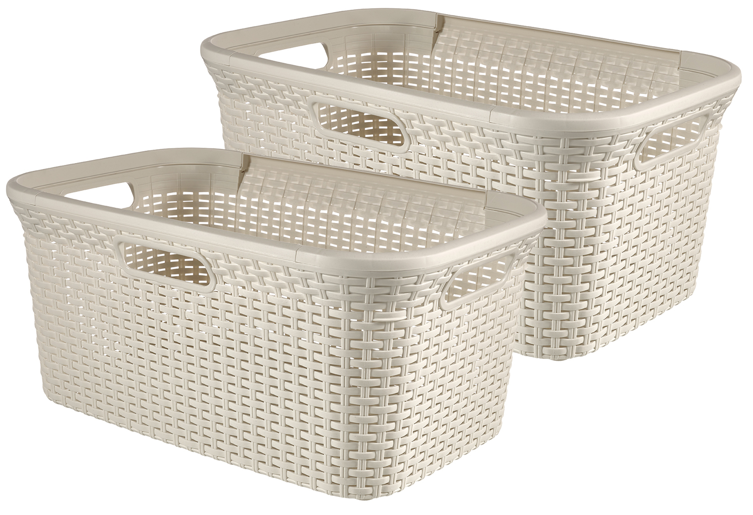 Curver style wasmand 45 liter vintage wit 2 stuks