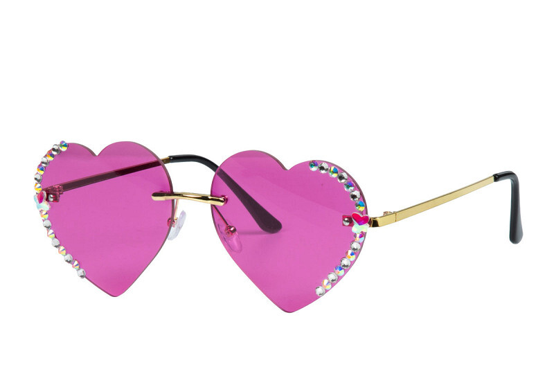 Bril hartjes pink