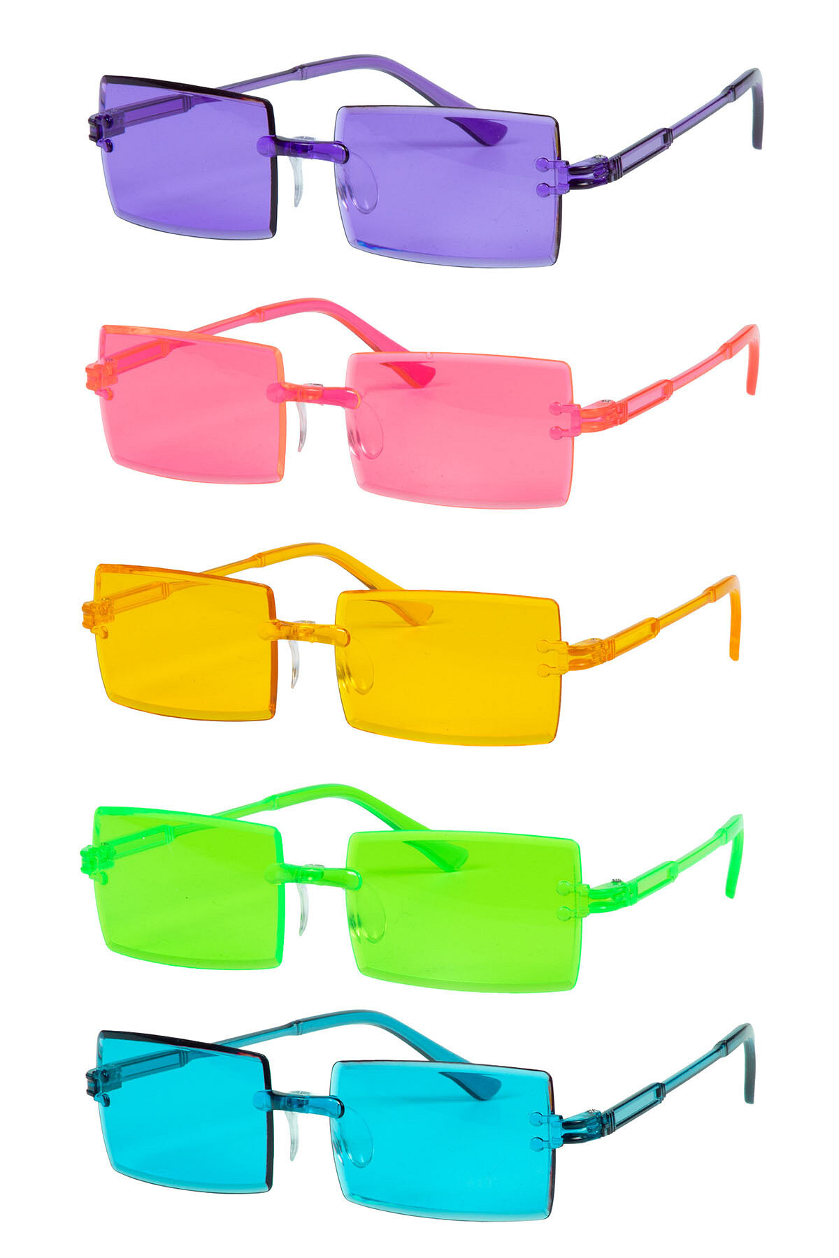 Set neon brillen 5 stuks