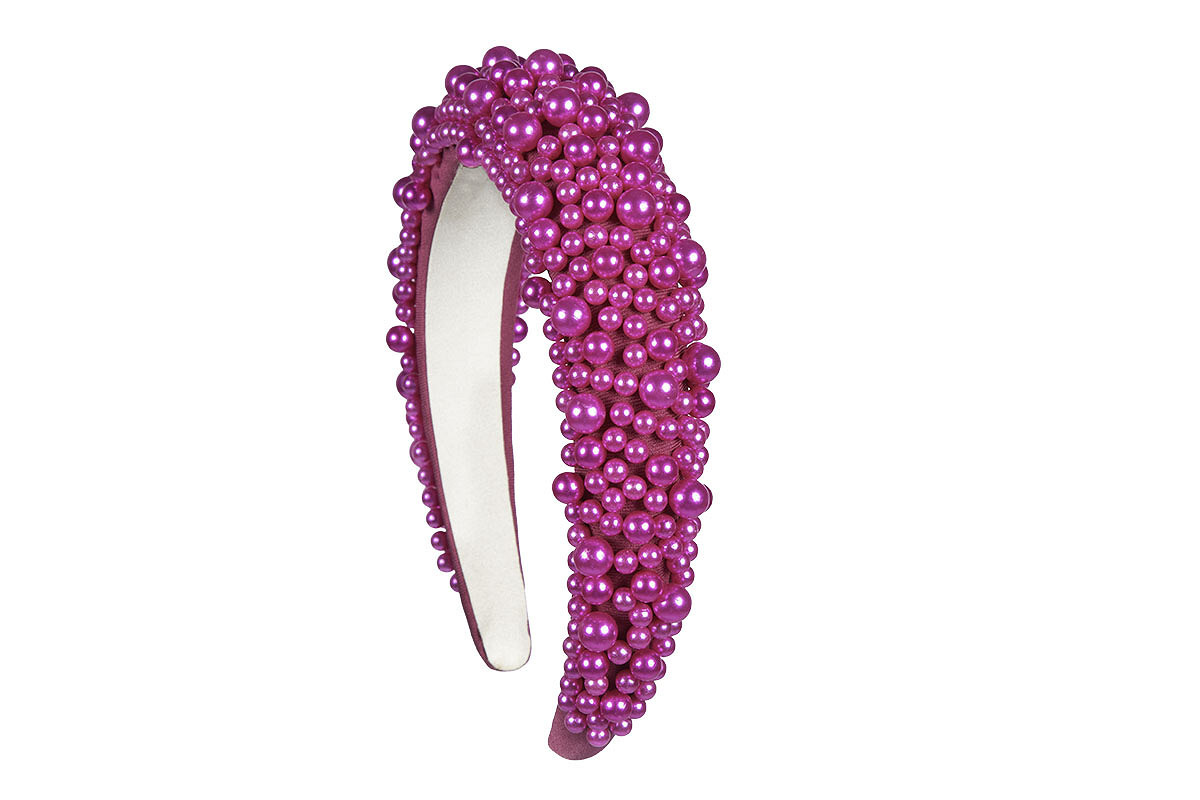 Haarband parels pink roze