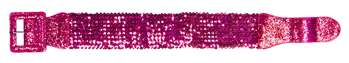 Riem elastiek pailletten neon pink