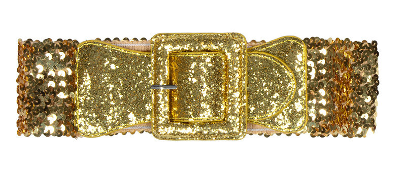 Riem elastiek pailletten goud