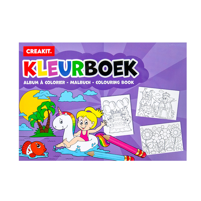 Kleurboek A4 24/ paars CREAKIT afbeelding