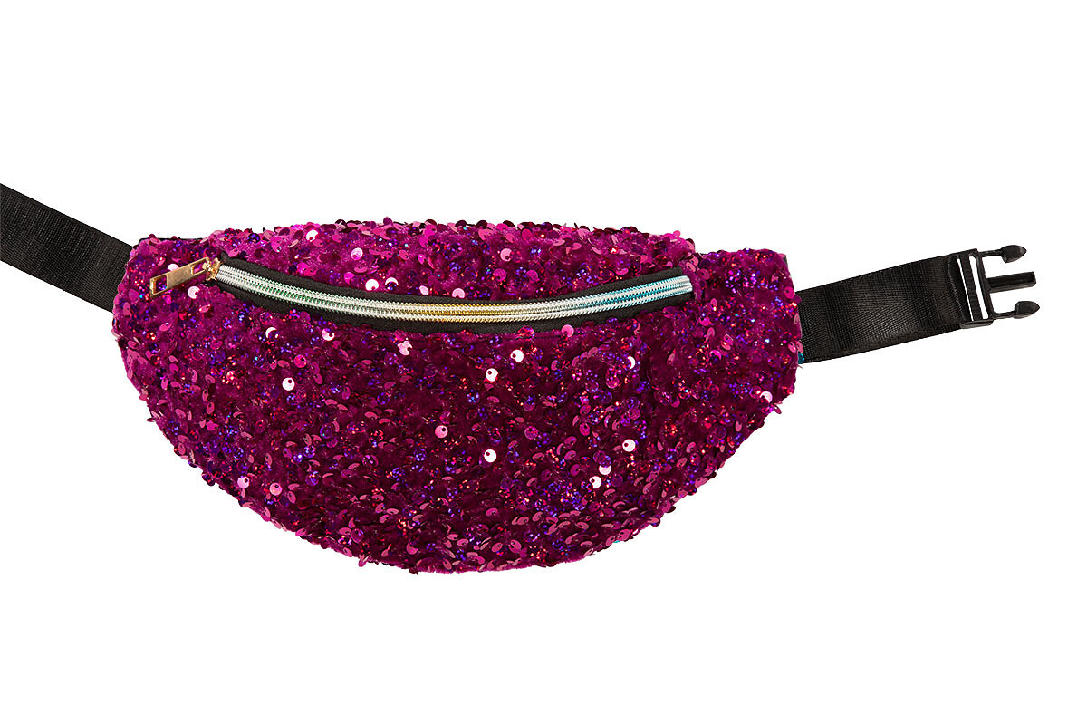 Heuptas neon pink pailletten