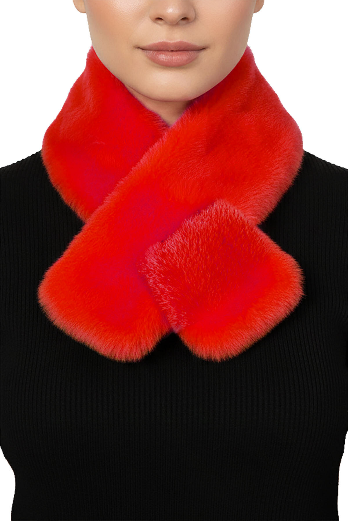 Sjaal rood bont