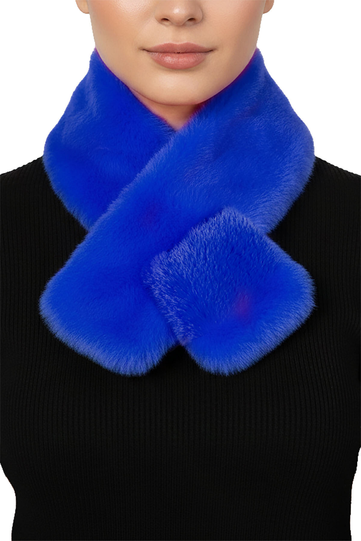 Sjaal blauw bont
