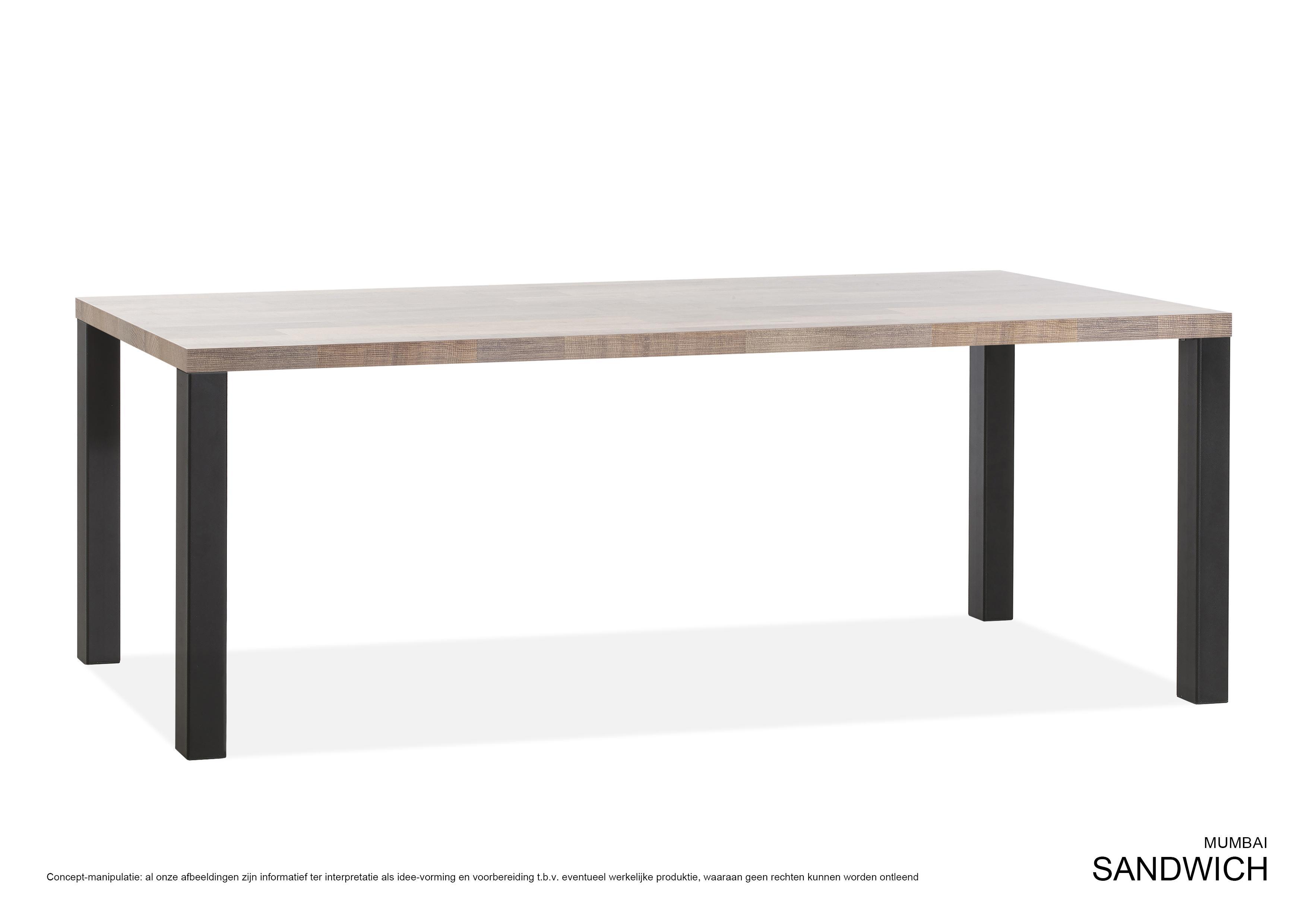 Sandwich eetkamertafel 190x90