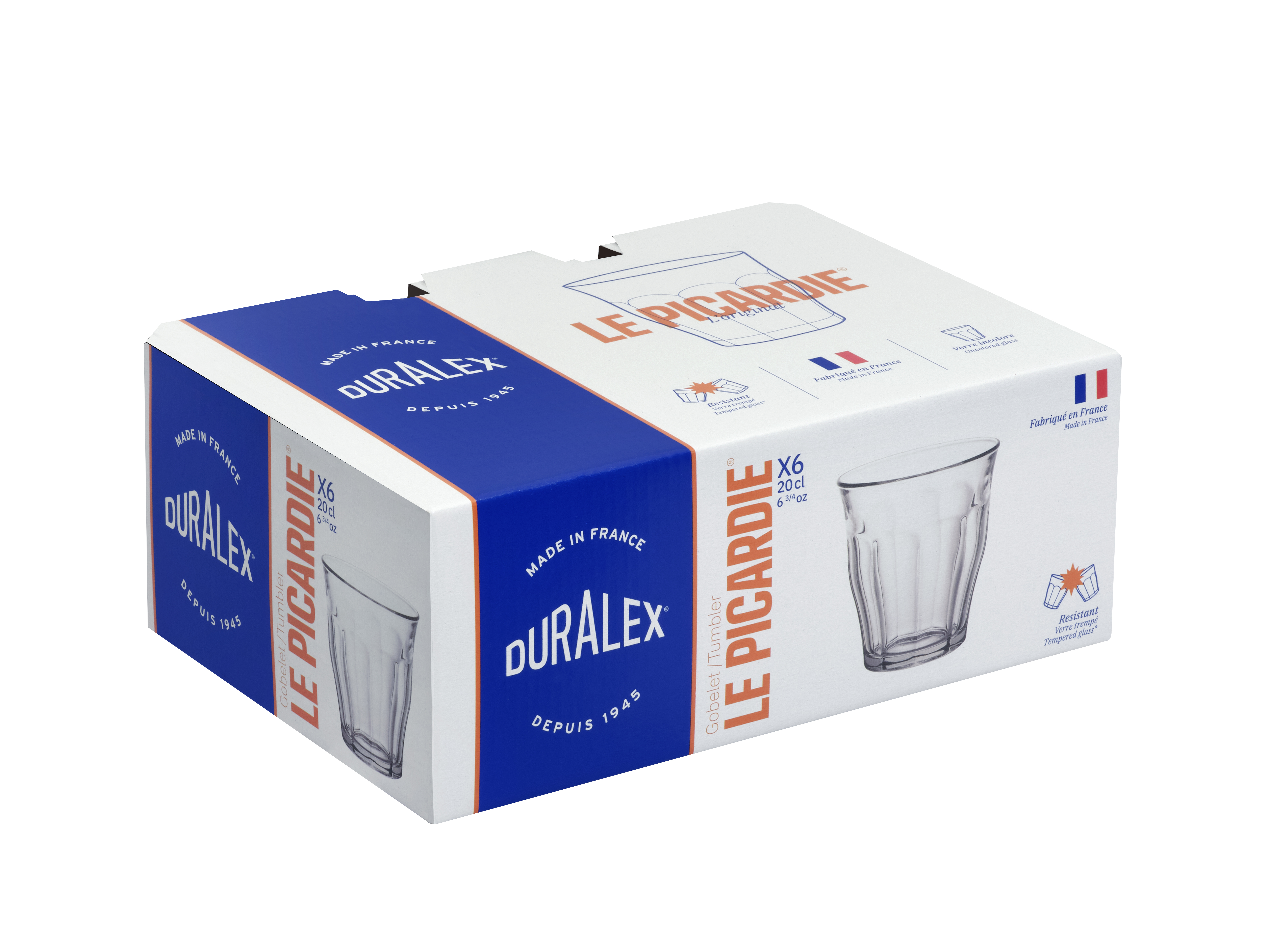 Duralex picardie glas 20cl doos 6 stuks
