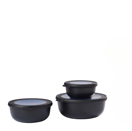 Mepal set van 3 multikommen rond cirqula nordic black 350 ml + 750 ml + 1250 ml