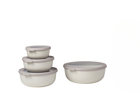 Mepal set van 4 multikommen rond cirqula nordic white 350 ml + 750 ml + 1250 ml + 2250 ml