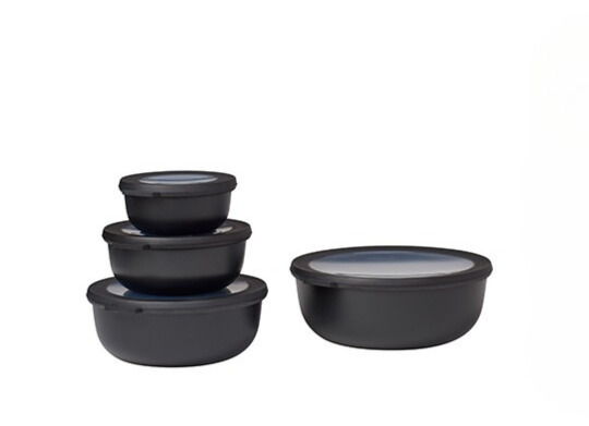 Mepal set van 4 multikommen rond cirqula nordic black 350 ml + 750 ml + 1250 ml + 2250 ml