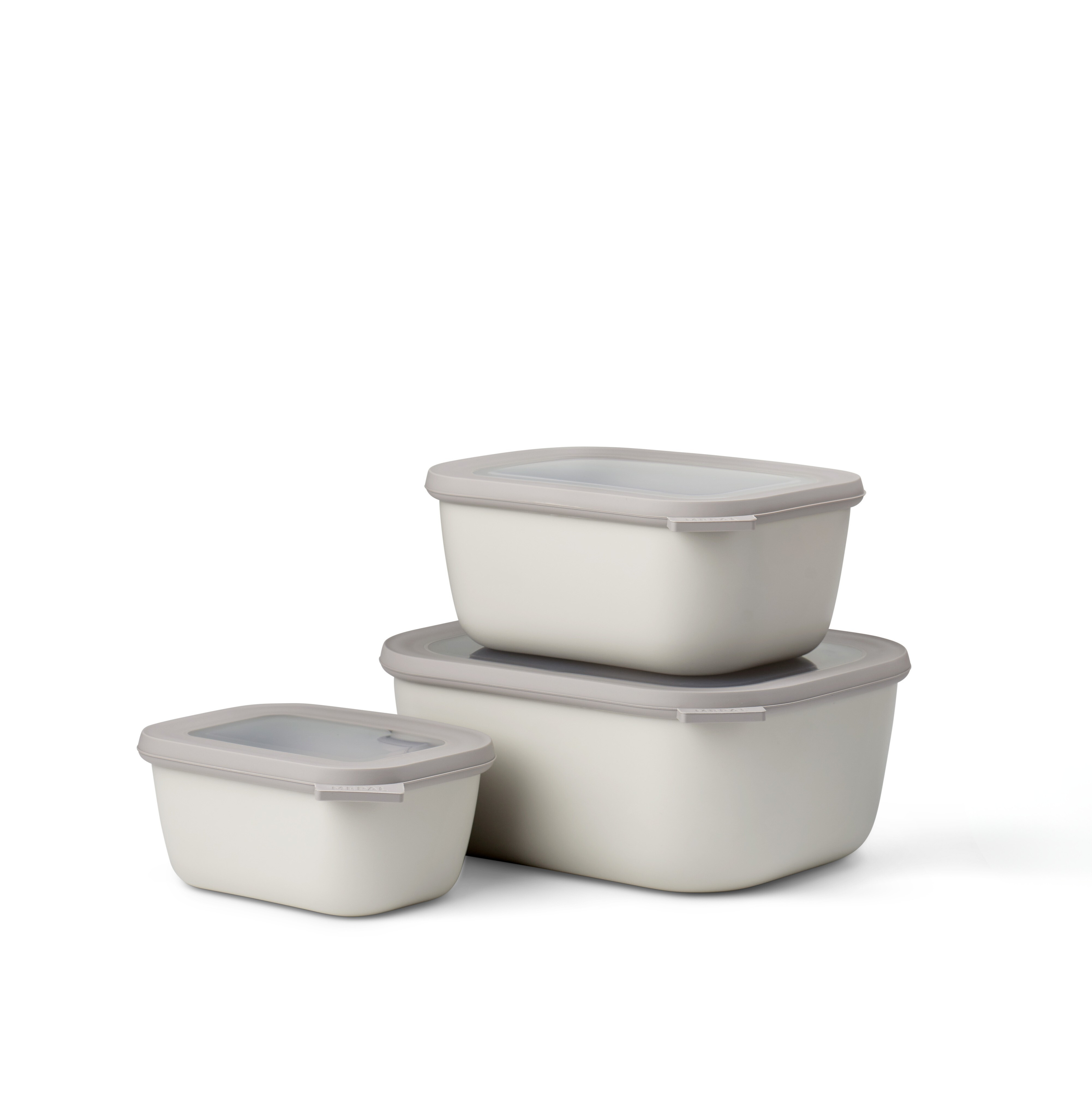 Mepal set van 3 multikommen rechthoekig cirqula nordic white 750 ml + 1500 ml + 3000 ml
