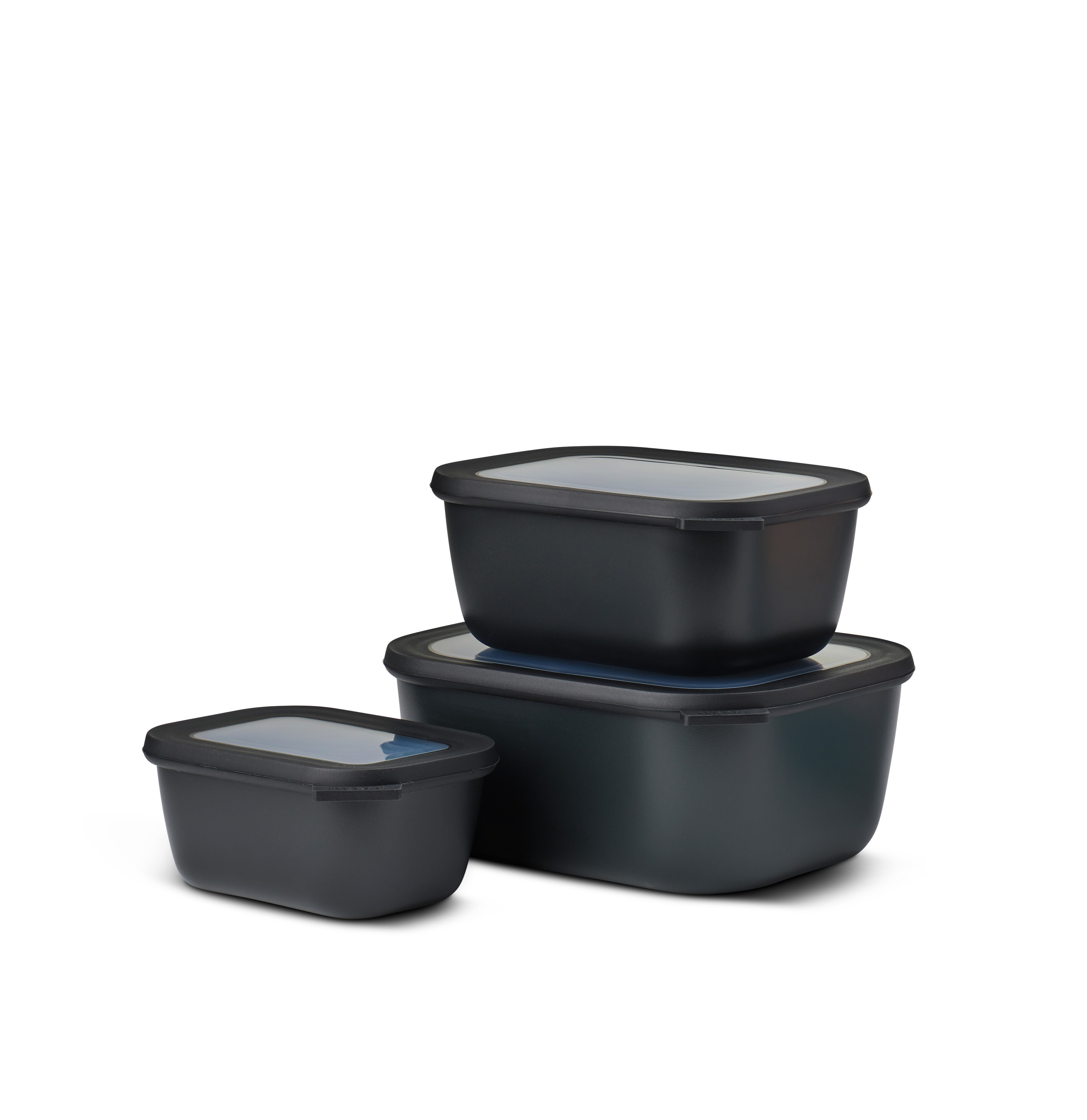 Mepal set van 3 multikommen rechthoekig cirqula nordic black 750 ml + 1500 ml + 3000 ml