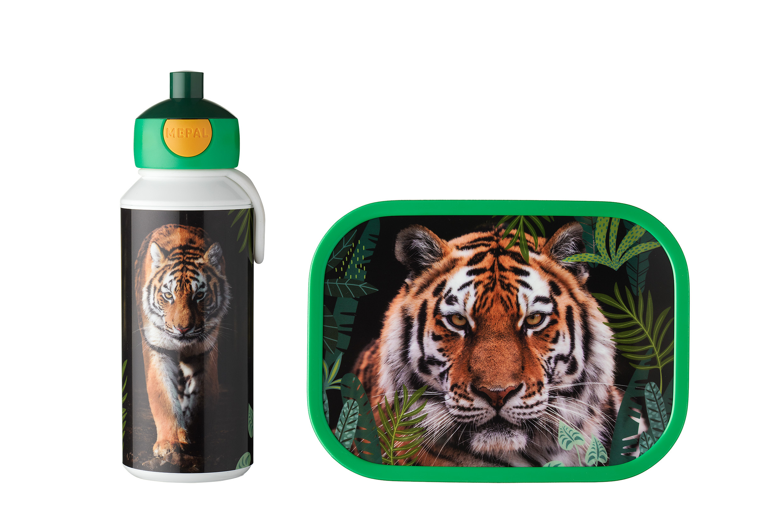 Mepal 2-delige lunchset campus wild tiger lunchbox + drinkfles pop-up