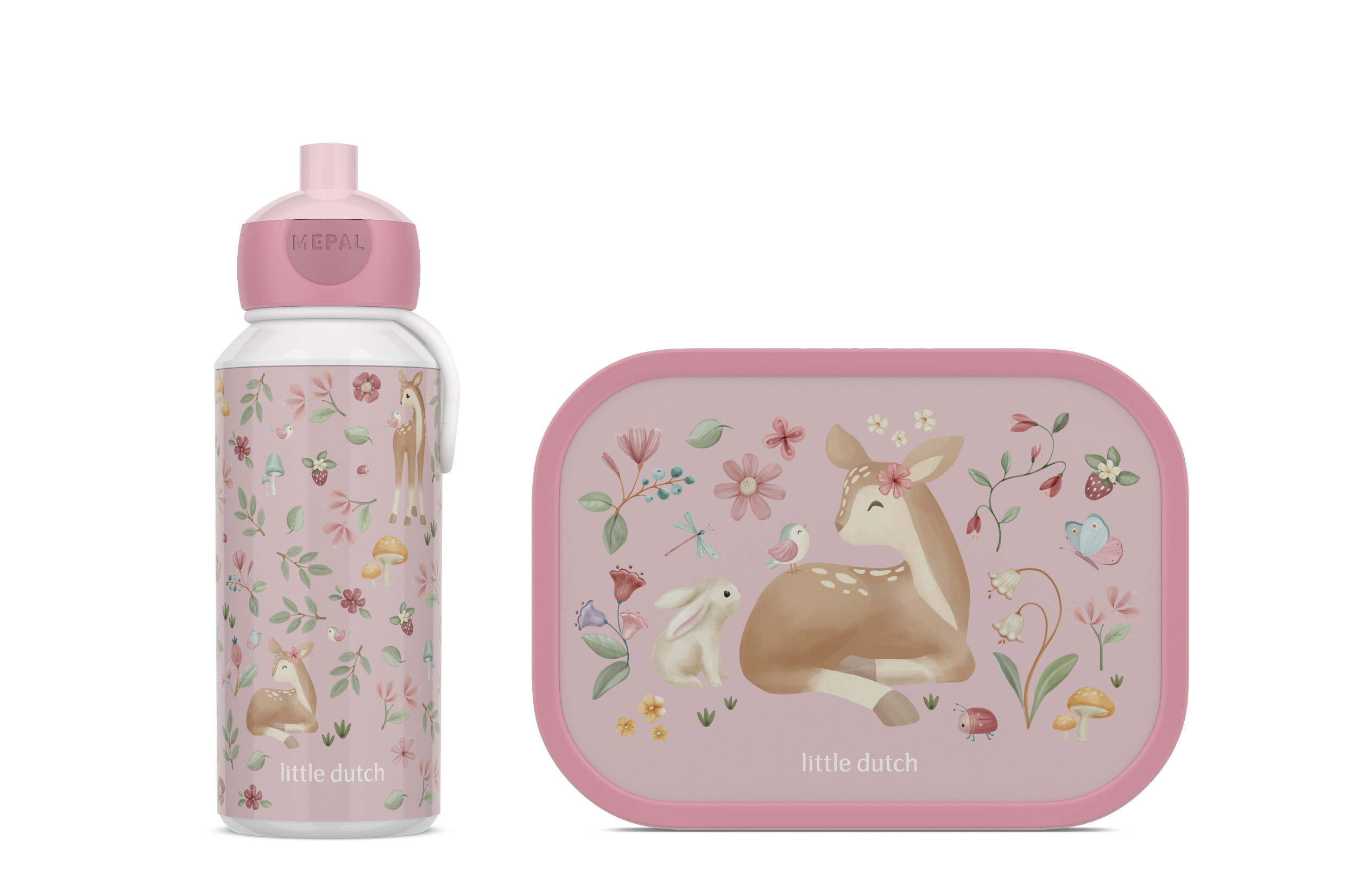 Mepal 2-delige lunchset campus Little Dutch fairy garden lunchbox + drinkfles pop-up