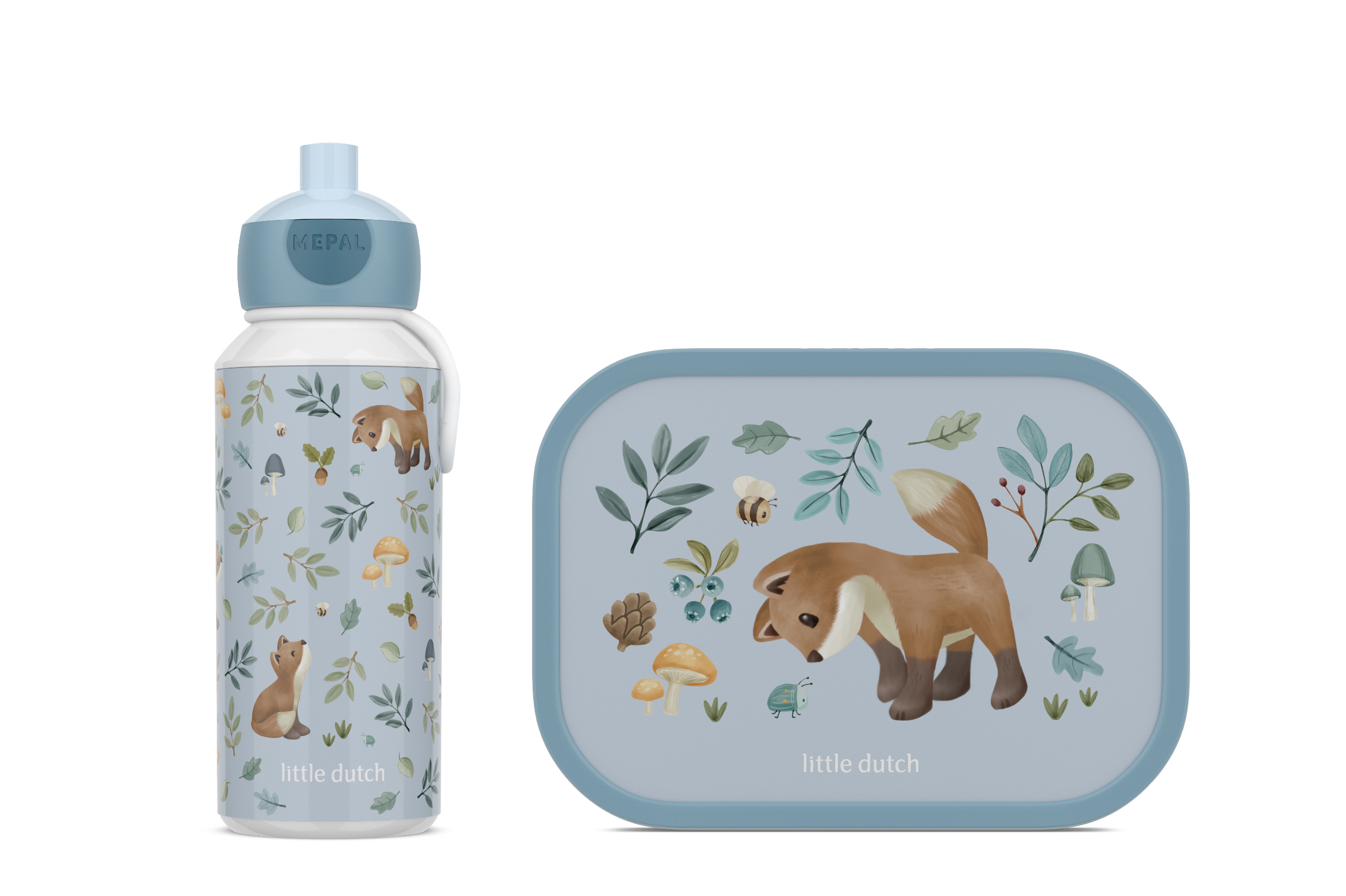 Mepal 2-delige lunchset campus Little Dutch forest friends lunchbox + drinkfles pop-up