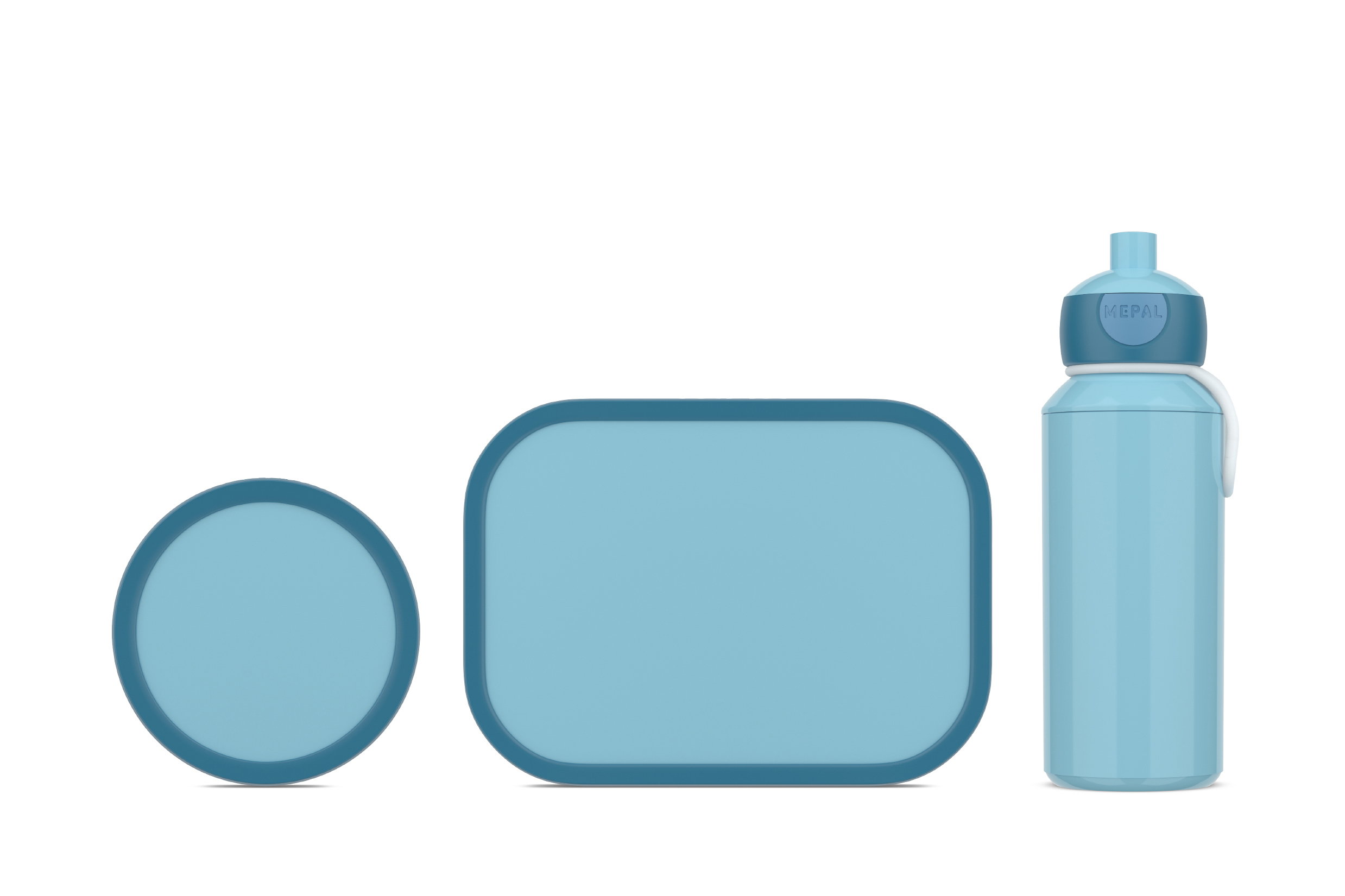 Mepal 3-delige lunchset campus cool blue lunchbox + fruitbox + drinkfles pop-up