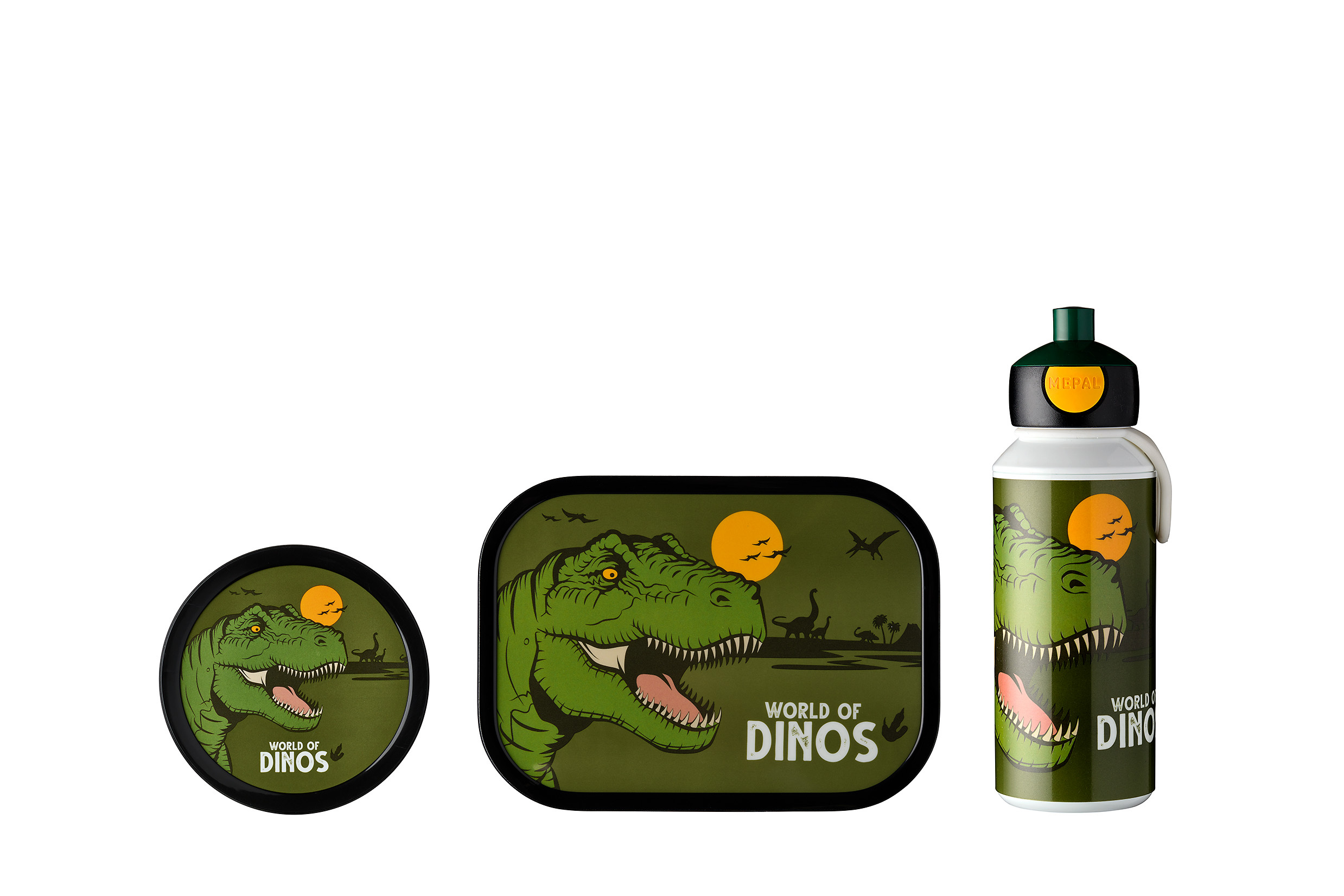 Mepal 3-delige lunchset campus dino lunchbox + fruitbox + drinkfles pop-up