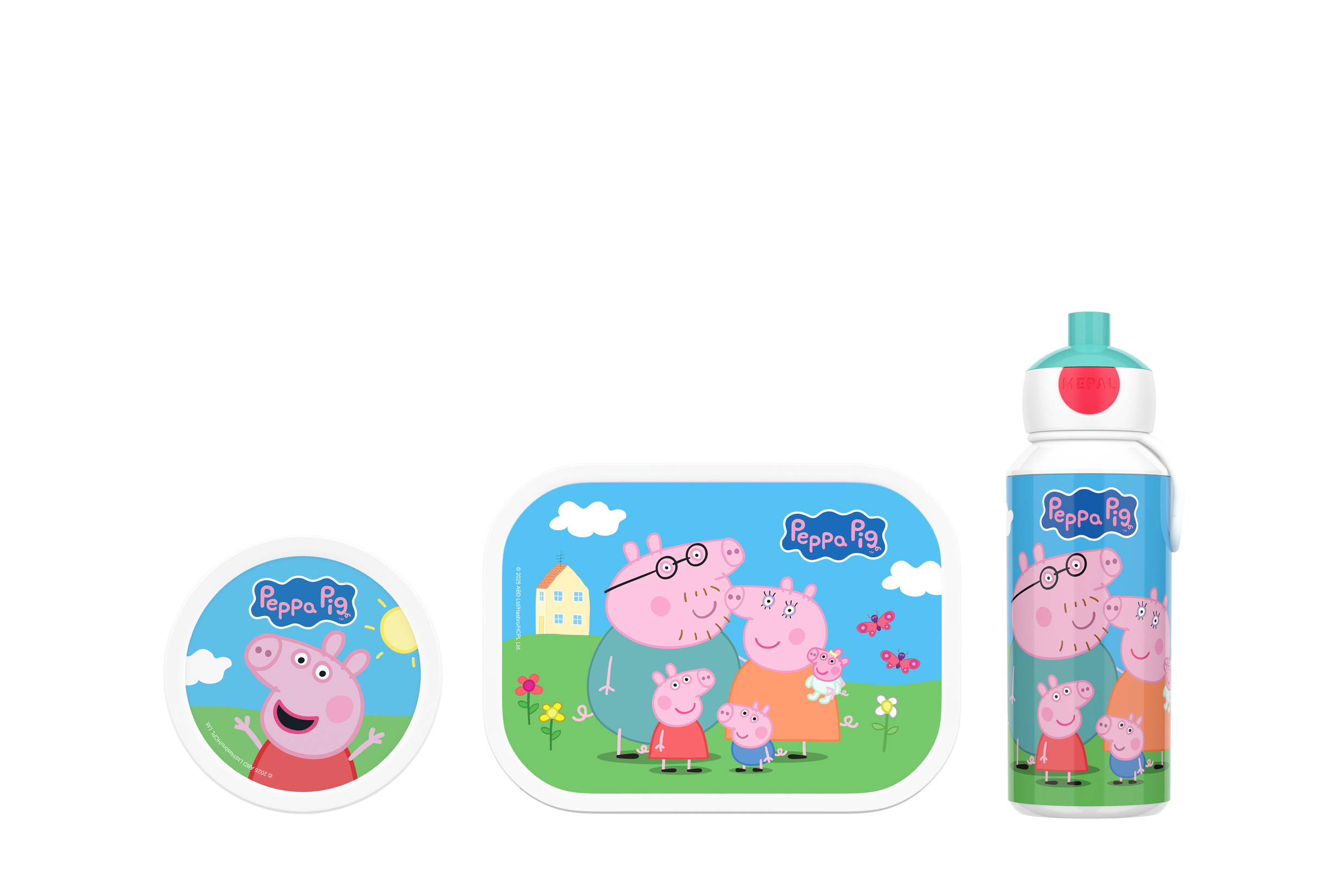 Mepal 3-delige lunchset campus Peppa Pig lunchbox + fruitbox + drinkfles pop-up