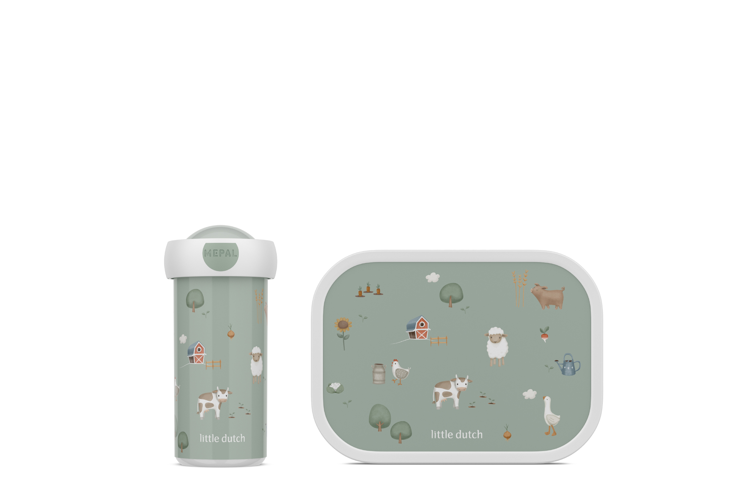 Mepal 2-delige lunchset Little Dutch little farm lunchbox + schoolbeker
