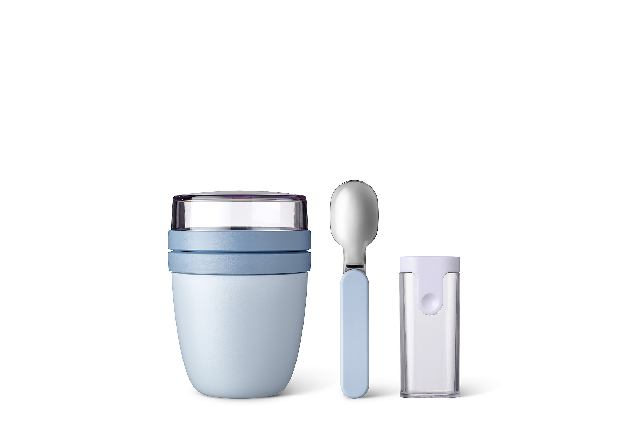 Mepal 2-delige lunchset ellipse nordic blue lunchpot + vouwlepel
