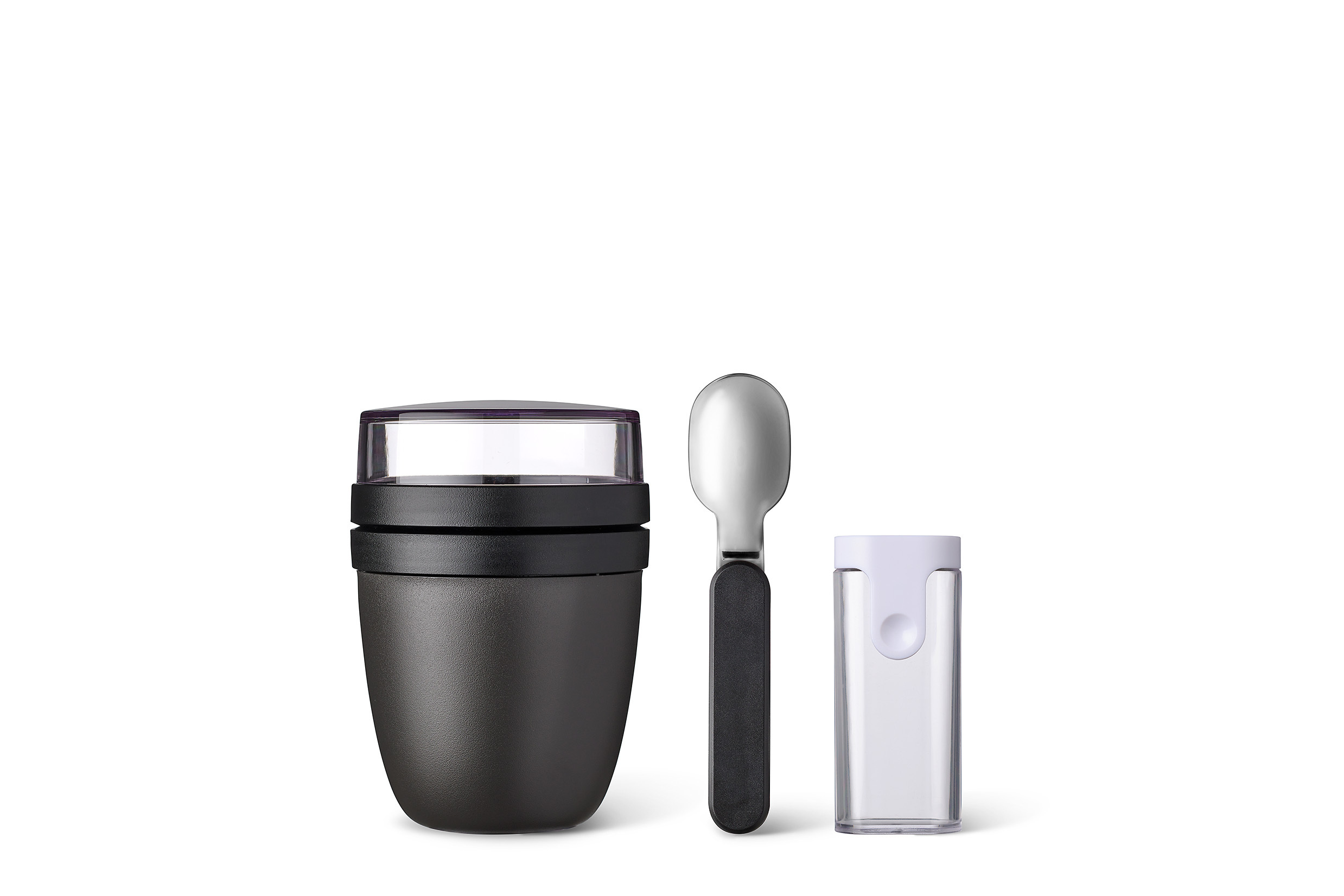 Mepal 2-delige lunchset ellipse nordic black lunchpot + vouwlepel