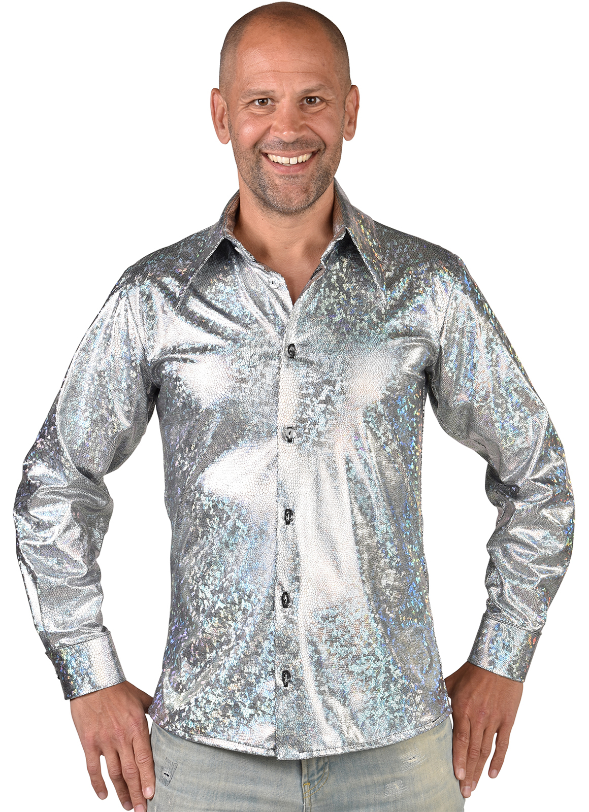 Hemd hologram zilver