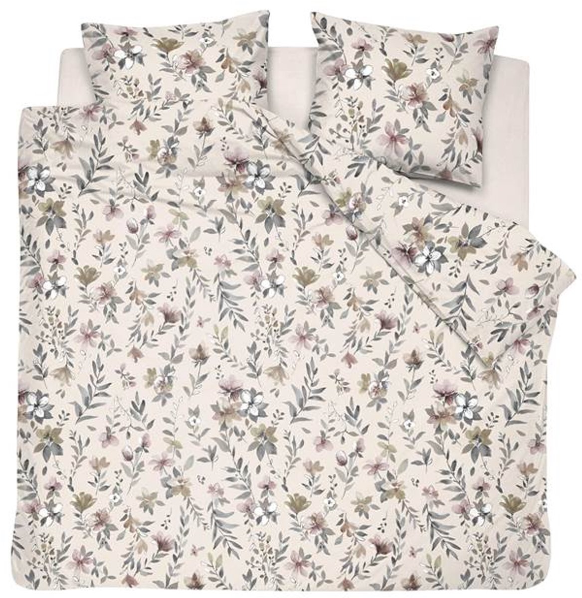 Cinderella dekbedovertrekset flanel 200x200/220 cm botanica beige