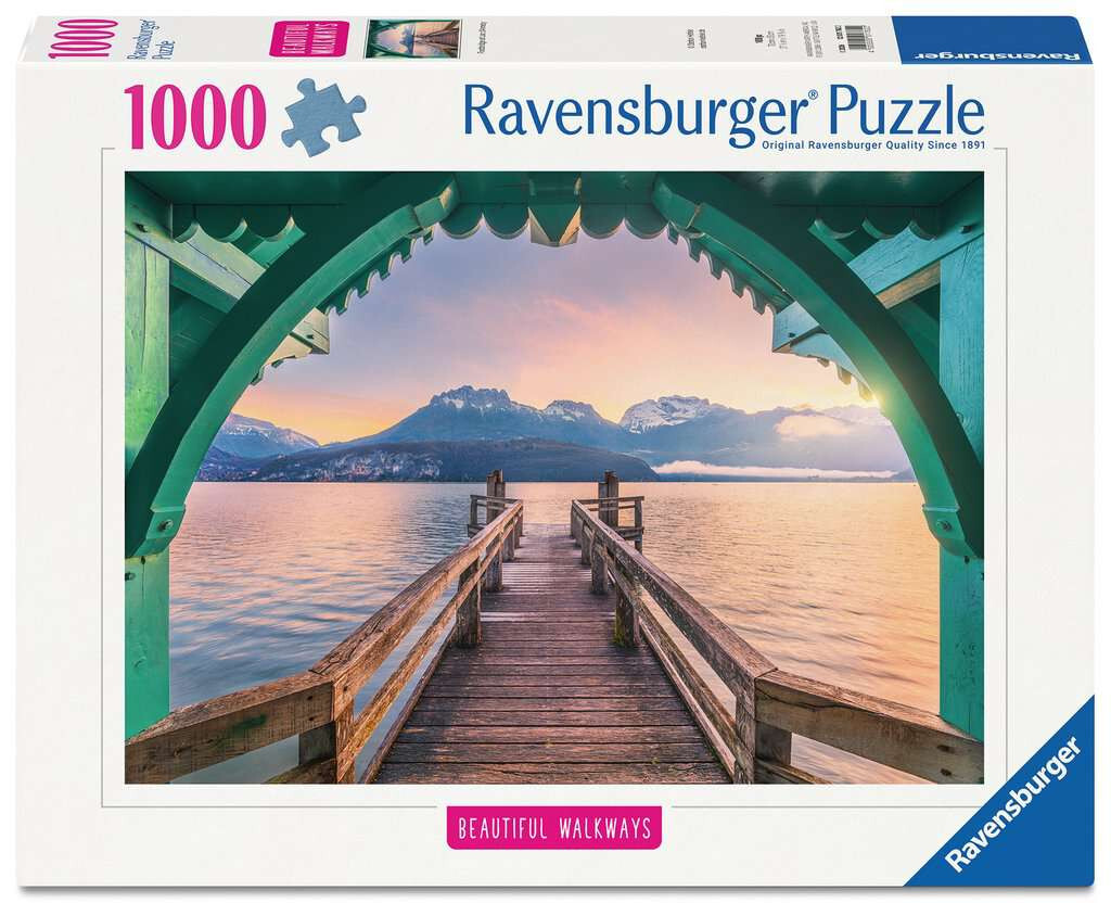 Ravensburger puzzel romantische voetgangersbrug over het meer 1000 stukjes
