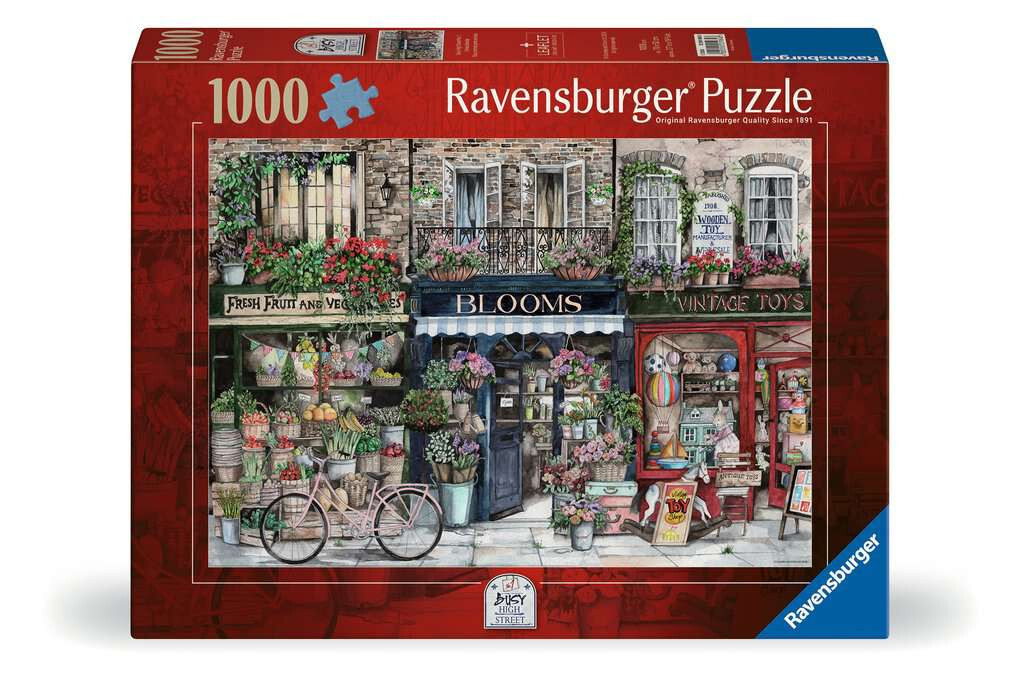 Ravensburger puzzel Drukke winkelstraat nr 1 1000 stukjes