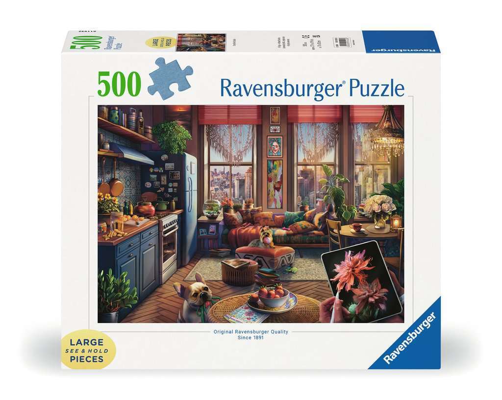 Ravensburger puzzel Cozy boho studio 500 XL stukjes