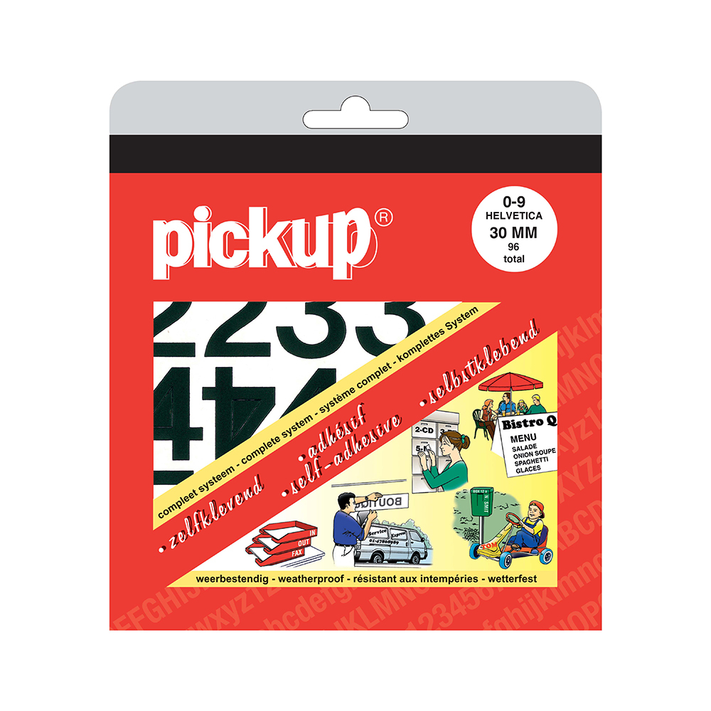 Pickup Cijferboek Helvetica zwart 30 mm