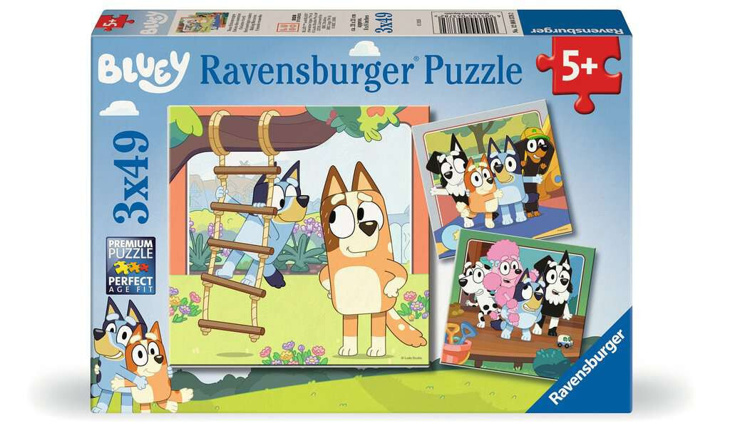 Ravensburger puzzel Bluey 3x49 stukjes