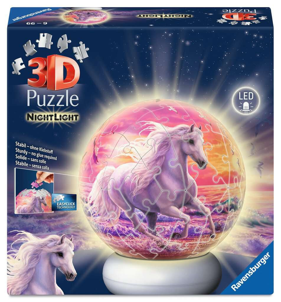 Ravensburger 3D Puzzle NightLight Horses on the Beach 72 stukjes met licht