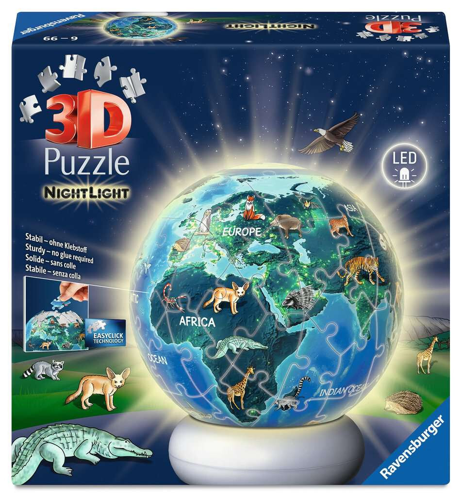 Ravensburger 3D Puzzle NightLight The Earth by Night 72 stukjes met licht