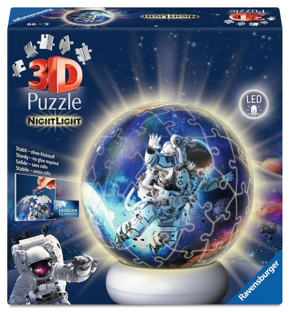 Ravensburger 3D Puzzle NightLight Astronauts in Space 72 stukjes met licht